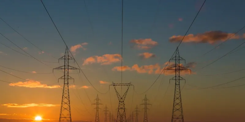Solar panels generating electricity for the grid