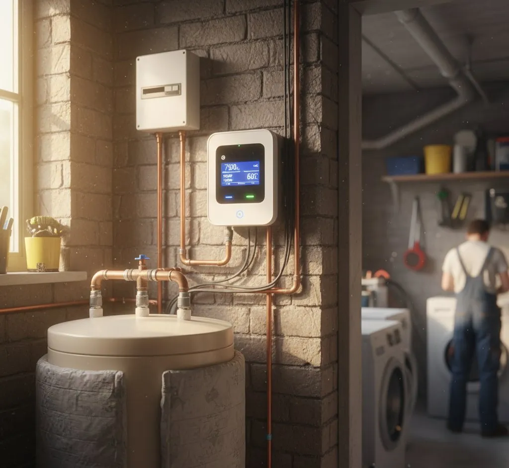 Solar hot water diverter devices installed in a UK home