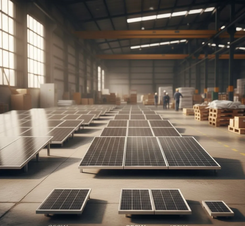 Close-up comparison of solar panel technologies