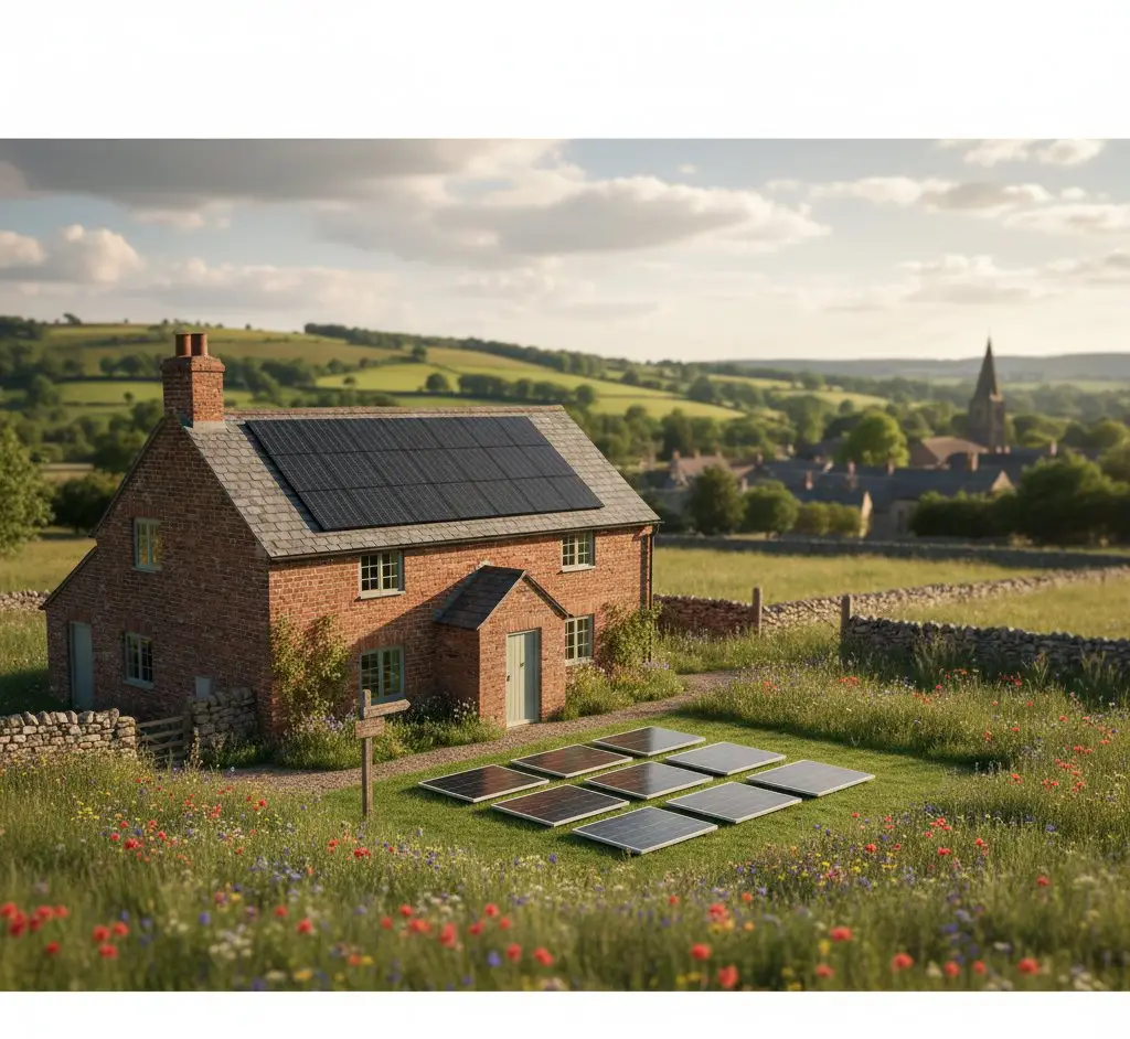 Solar panel installation in progress on a UK residential roof