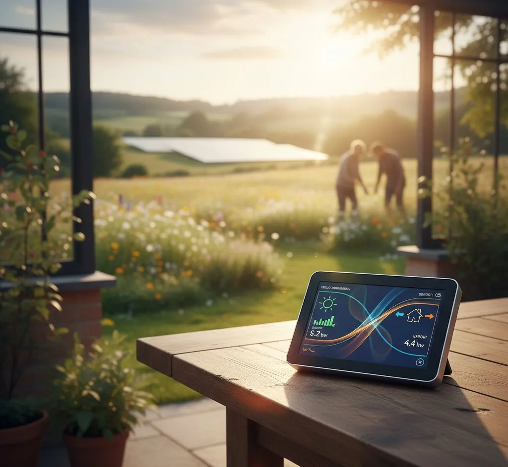 Smart energy meter showing electricity costs and solar savings