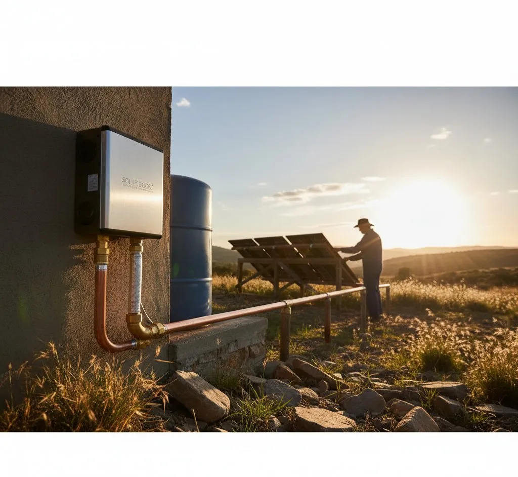 Solar-powered hot water system with immersion heater