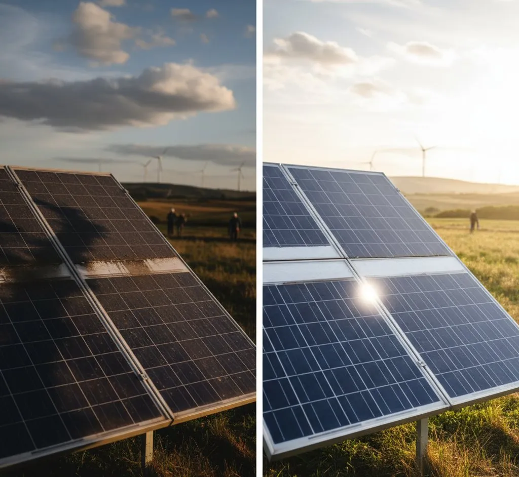 Solar installer measuring roof space for panel layout