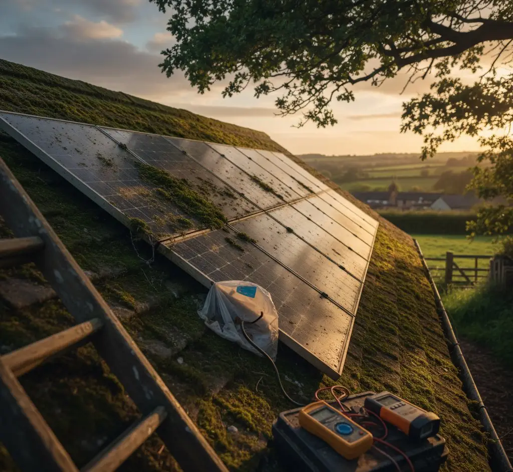 Checking solar panel performance on a monitoring app