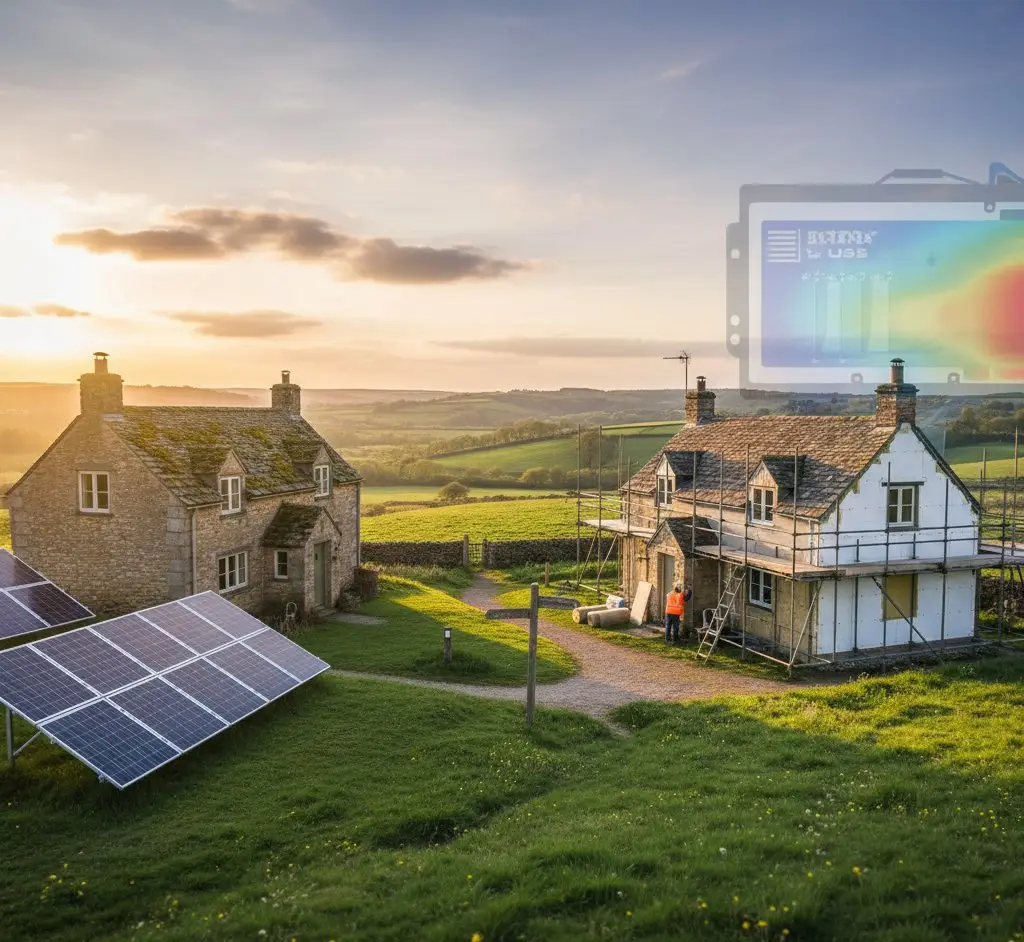 Solar panels installed on a UK residential rooftop